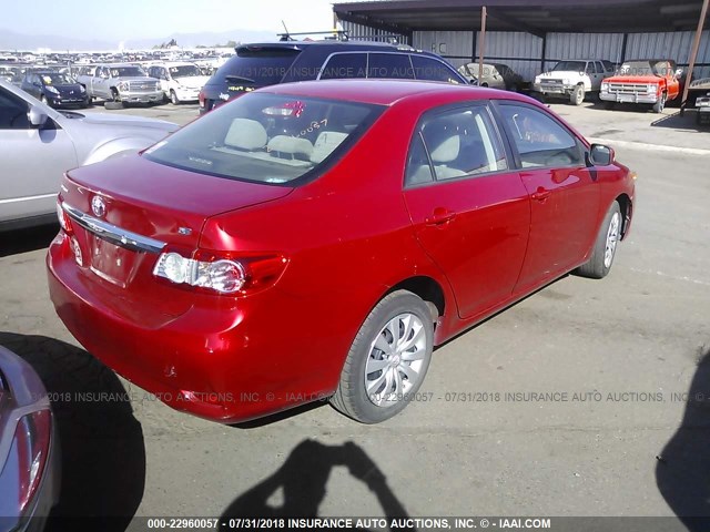 5YFBU4EE9CP047773 - 2012 TOYOTA COROLLA S/LE RED photo 4
