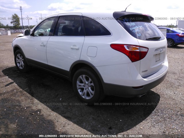 KM8NU13C58U065710 - 2008 HYUNDAI VERACRUZ GLS/SE/LIMITED WHITE photo 3