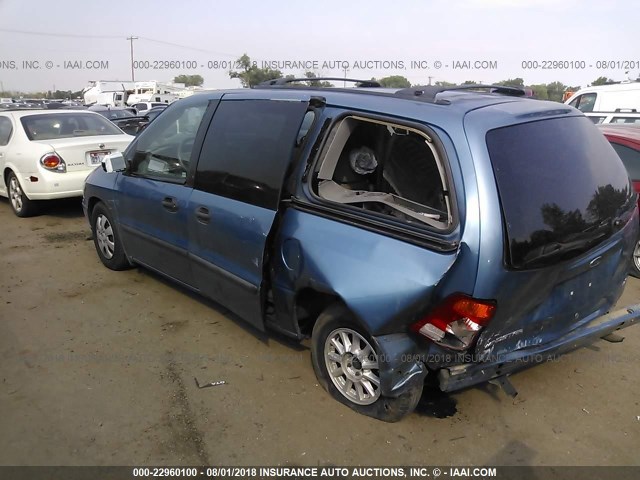 2FMZA51402BB77681 - 2002 FORD WINDSTAR LX BLUE photo 3