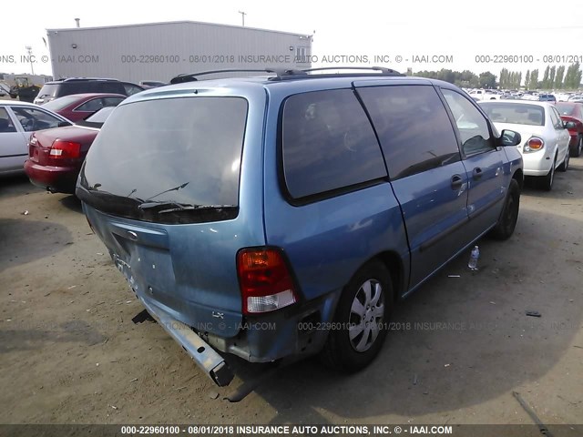 2FMZA51402BB77681 - 2002 FORD WINDSTAR LX BLUE photo 4