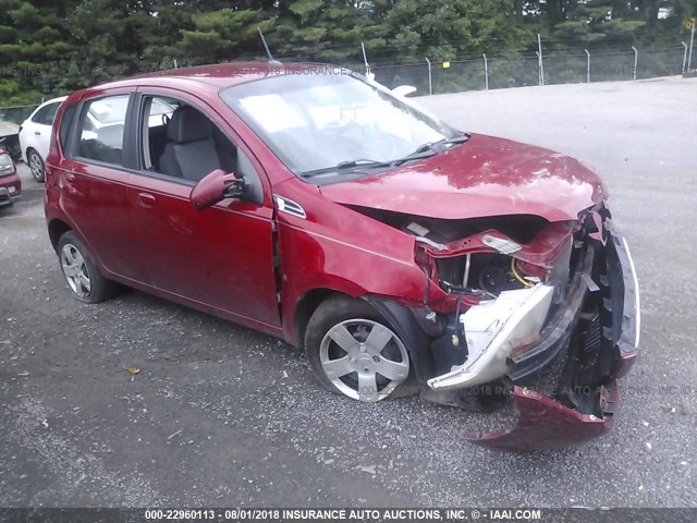 KL1TD66E49B652362 - 2009 CHEVROLET AVEO LS/LT RED photo 1