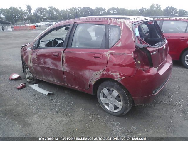 KL1TD66E49B652362 - 2009 CHEVROLET AVEO LS/LT 红色 照片 3