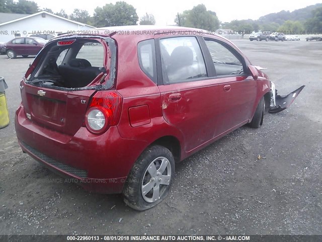 KL1TD66E49B652362 - 2009 CHEVROLET AVEO LS/LT RED photo 4