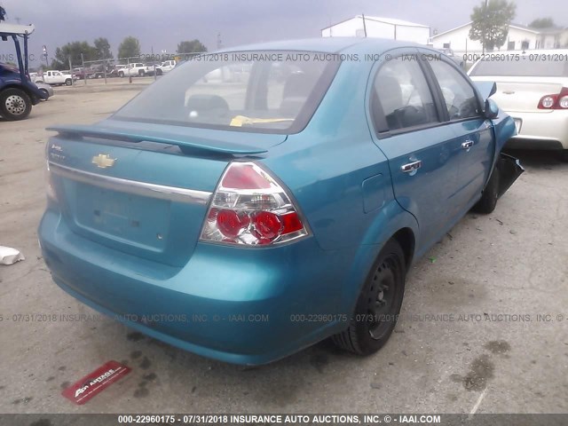 KL1TG56E49B396418 - 2009 CHEVROLET AVEO LT BLUE photo 4