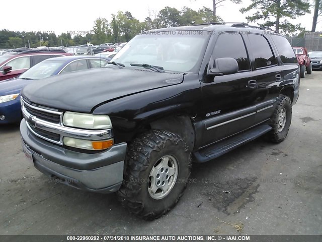 1GNEK13T7YJ201578 - 2000 CHEVROLET TAHOE K1500 BLACK photo 2