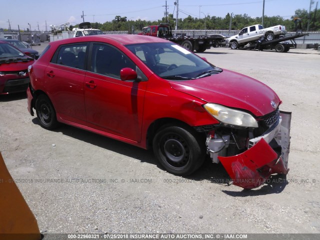 2T1KE40E29C009993 - 2009 TOYOTA COROLLA MATRIX S RED photo 1