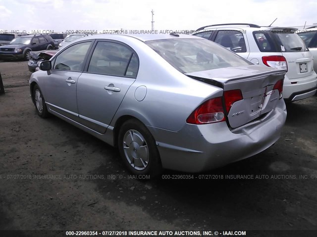 JHMFA36208S024265 - 2008 HONDA CIVIC HYBRID SILVER photo 3