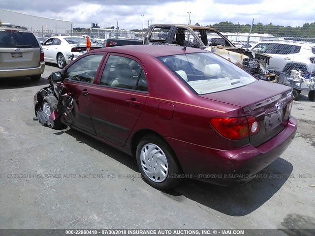 1NXBR32E23Z035835 - 2003 TOYOTA COROLLA CE/LE/S MAROON photo 3