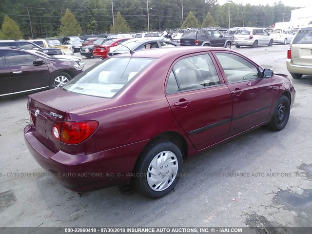 1NXBR32E23Z035835 - 2003 TOYOTA COROLLA CE/LE/S MAROON photo 4