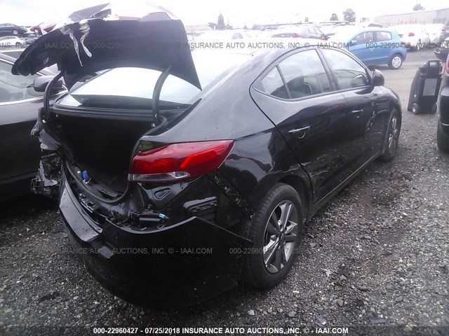 5NPD84LF2JH299710 - 2018 HYUNDAI ELANTRA SEL/VALUE/LIMITED BLACK photo 4