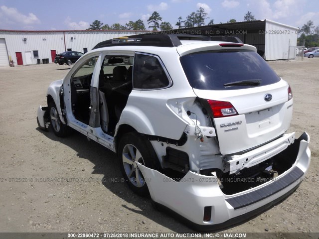 4S4BRCPC9E3311170 - 2014 SUBARU OUTBACK 2.5I LIMITED WHITE photo 3