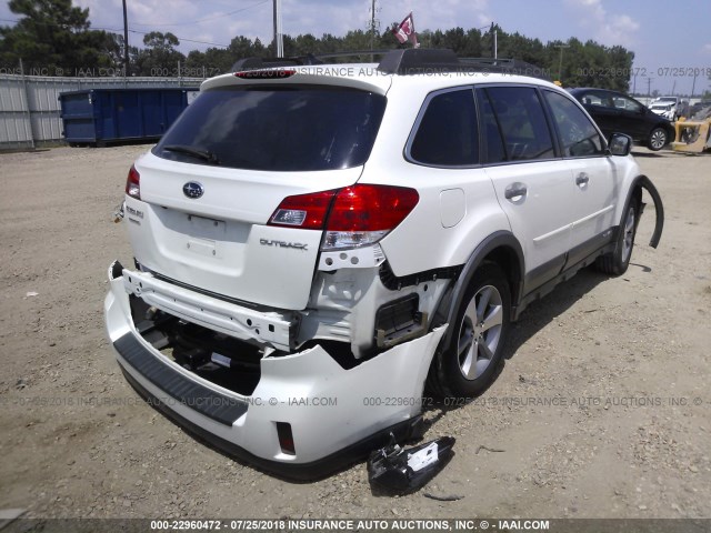 4S4BRCPC9E3311170 - 2014 SUBARU OUTBACK 2.5I LIMITED WHITE photo 4