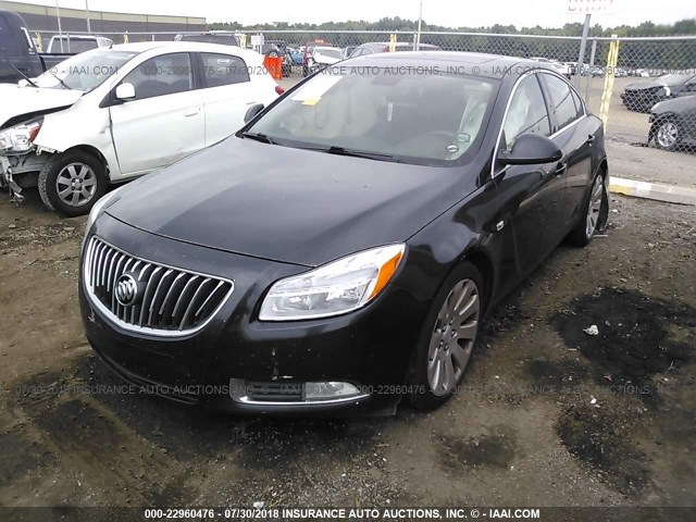 W04G05GV6B1071126 - 2011 BUICK REGAL CXL BLACK photo 2