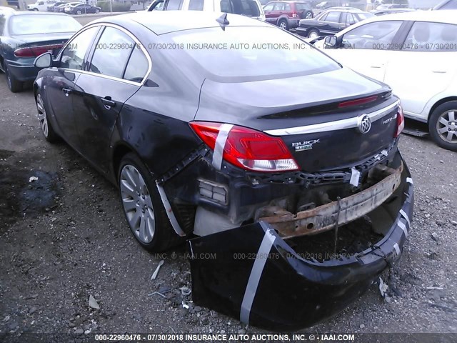 W04G05GV6B1071126 - 2011 BUICK REGAL CXL BLACK photo 3