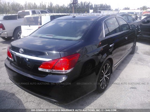 4T1BK3DB0BU415858 - 2011 TOYOTA AVALON LIMITED BLACK photo 4