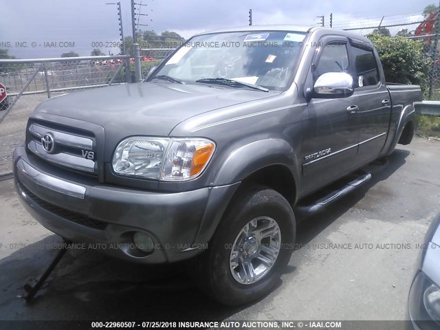 5TBET34105S486436 - 2005 TOYOTA TUNDRA DOUBLE CAB SR5 GRAY photo 2