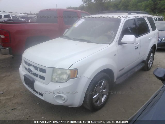 1FMCU04198KB10903 - 2008 FORD ESCAPE LIMITED WHITE photo 2