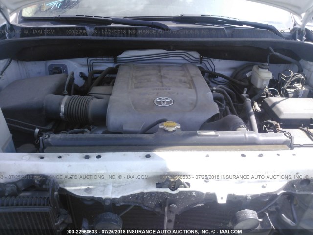 5TFUW5F18AX103429 - 2010 TOYOTA TUNDRA DOUBLE CAB SR5 WHITE photo 10