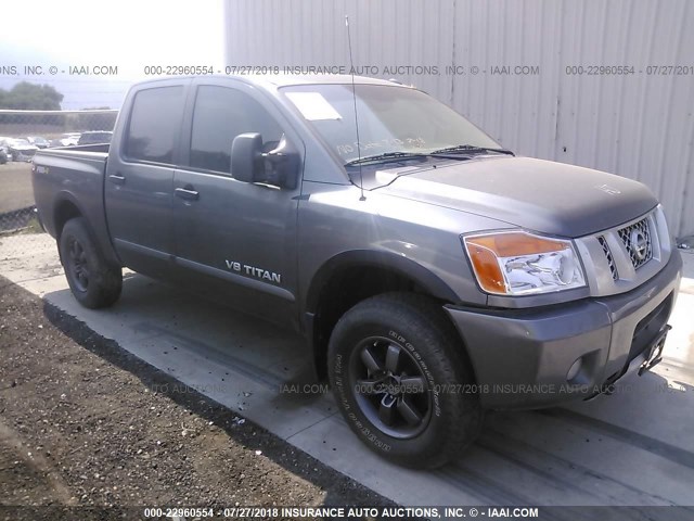 1N6BA0EC2FN513834 - 2015 NISSAN TITAN S/SV/SL/PRO-4X GRAY photo 1