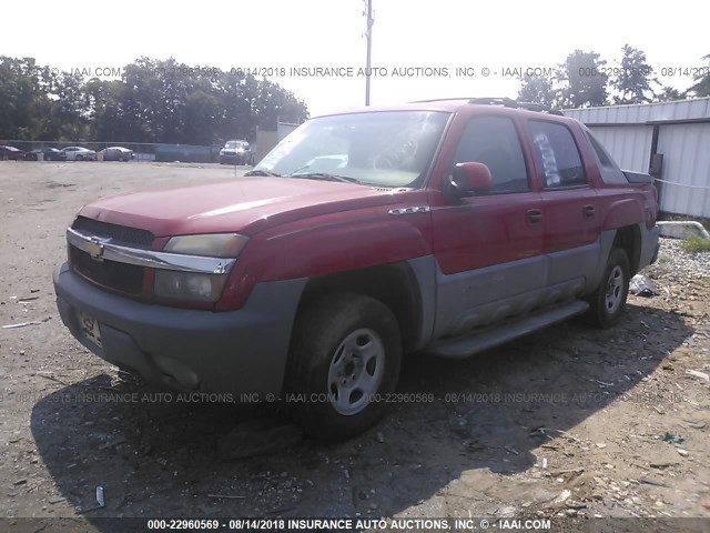 3GNEC13T92G219361 - 2002 CHEVROLET AVALANCHE C1500 RED photo 2