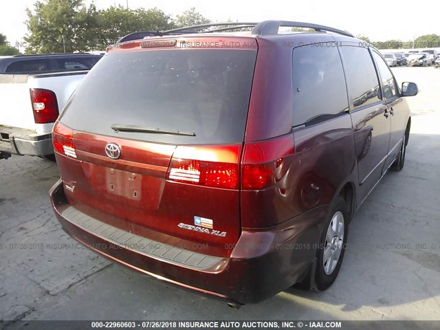 5TDZA22C04S182275 - 2004 TOYOTA SIENNA XLE/XLE LIMITED RED photo 4