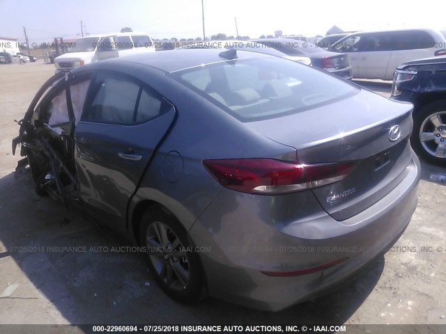 5NPD84LF1JH358374 - 2018 HYUNDAI ELANTRA SEL/VALUE/LIMITED GRAY photo 3