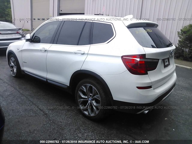 5UXWX7C5XF0K34286 - 2015 BMW X3 XDRIVE35I WHITE photo 3