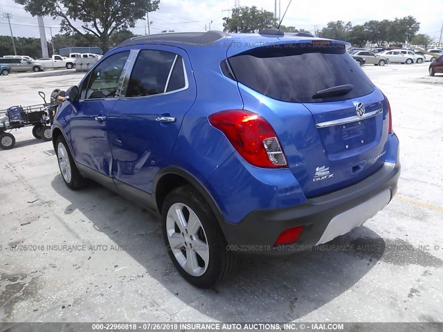 KL4CJASB0GB568692 - 2016 BUICK ENCORE BLUE photo 3