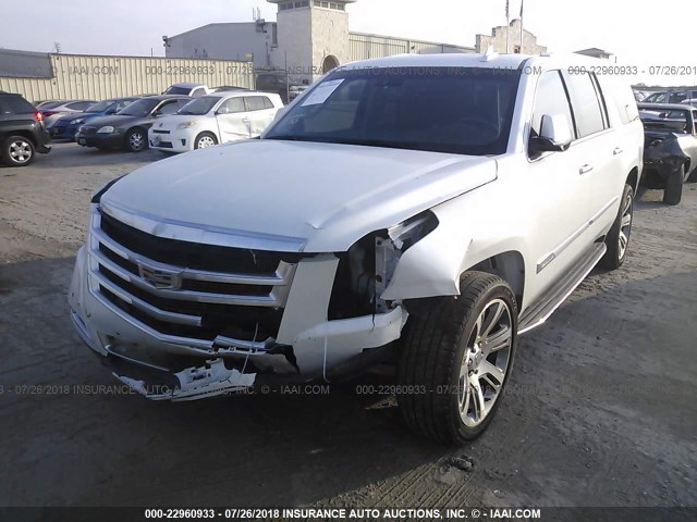 1GYS4HKJ1GR144481 - 2016 CADILLAC ESCALADE ESV LUXURY WHITE photo 2