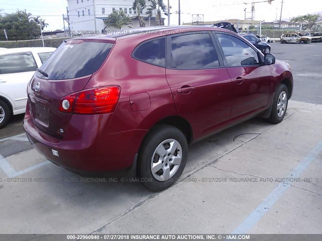 JN8AS58T28W004445 - 2008 NISSAN ROGUE S/SL RED photo 4