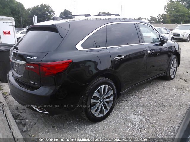 5FRYD4H48FB015909 - 2015 ACURA MDX TECHNOLOGY BLACK photo 4