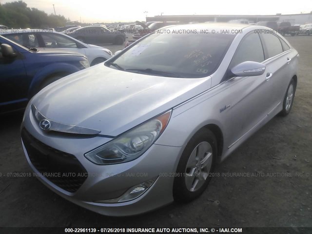 KMHEC4A46BA007176 - 2011 HYUNDAI SONATA HYBRID SILVER photo 2