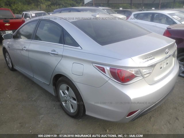 KMHEC4A46BA007176 - 2011 HYUNDAI SONATA HYBRID SILVER photo 3