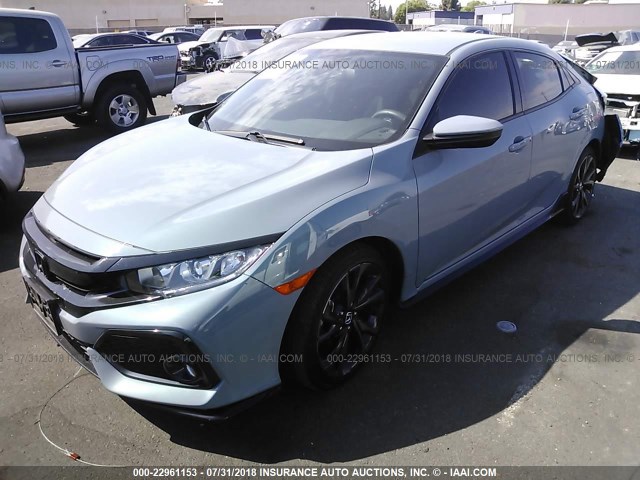 SHHFK7H49HU425572 - 2017 HONDA CIVIC SPORT Light Blue photo 2