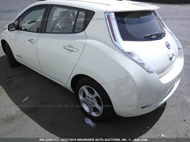 JN1AZ0CP2BT002176 - 2011 NISSAN LEAF SV/SL WHITE photo 3