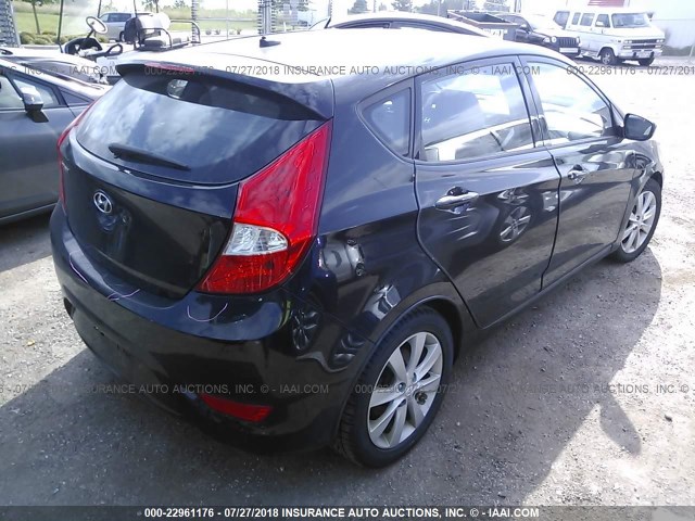 KMHCU5AE7CU028914 - 2012 HYUNDAI ACCENT GLS/GS/SE BLACK photo 4