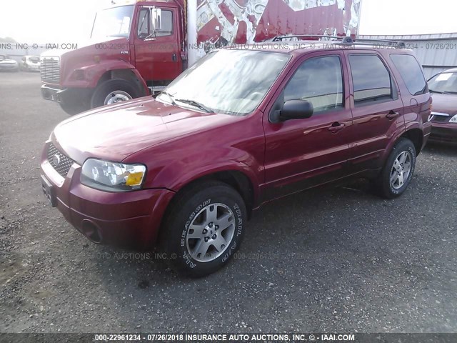 1FMCU94145KA72352 - 2005 FORD ESCAPE LIMITED RED photo 2