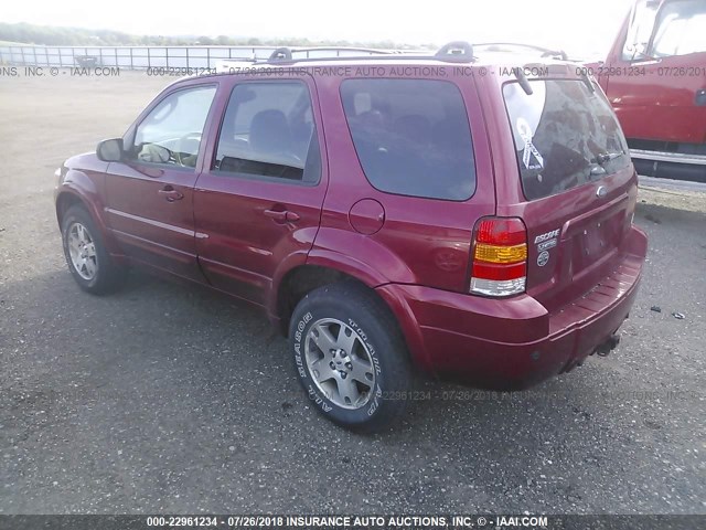 1FMCU94145KA72352 - 2005 FORD ESCAPE LIMITED RED photo 3