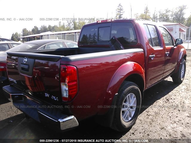 1N6AD0EV1JN744253 - 2018 NISSAN FRONTIER S/SV/SL/PRO-4X MAROON photo 4