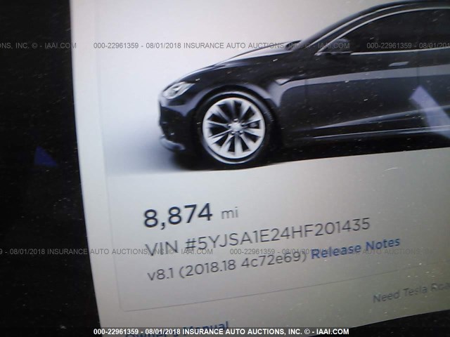 5YJSA1E24HF201435 - 2017 TESLA MODEL S GRAY photo 7