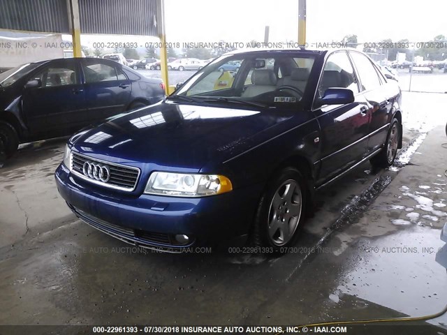 WAUDH68D01A106347 - 2001 AUDI A4 2.8 QUATTRO BLUE photo 2