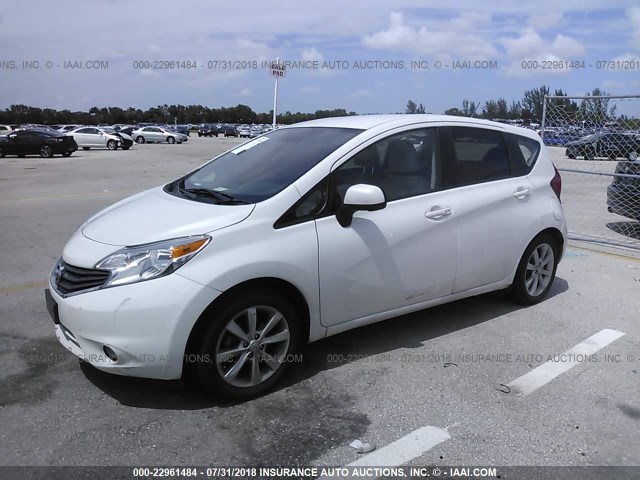 3N1CE2CP6EL386858 - 2014 NISSAN VERSA NOTE S/S PLUS/SV/SL WHITE photo 2