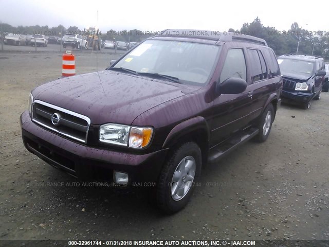 JN8DR09Y82W745065 - 2002 NISSAN PATHFINDER LE/SE BURGUNDY photo 2