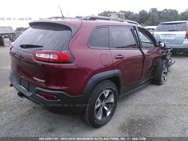 1C4PJMBS9FW557531 - 2015 JEEP CHEROKEE TRAILHAWK RED photo 4