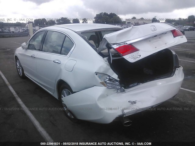 1HGCR3F86EA007541 - 2014 HONDA ACCORD EXL WHITE photo 3