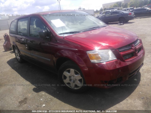 1D8HN44H18B168372 - 2008 DODGE GRAND CARAVAN SE RED photo 1