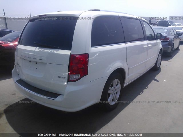 2C4RDGDG6DR587182 - 2013 DODGE GRAND CARAVAN CREW WHITE photo 4