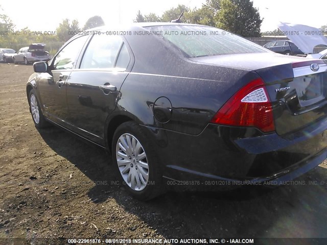 3FADP0L38AR150951 - 2010 FORD FUSION HYBRID BLACK photo 3