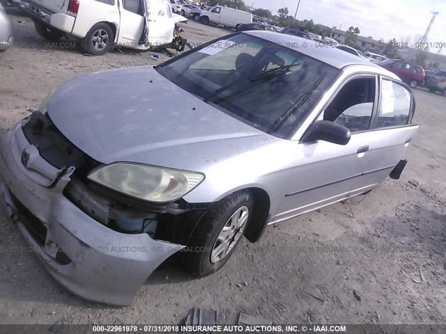 2HGES16395H566167 - 2005 HONDA CIVIC DX VP SILVER photo 2