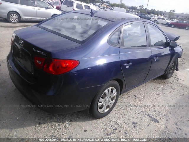 KMHDU46D39U752431 - 2009 HYUNDAI ELANTRA GLS/SE BLUE photo 4